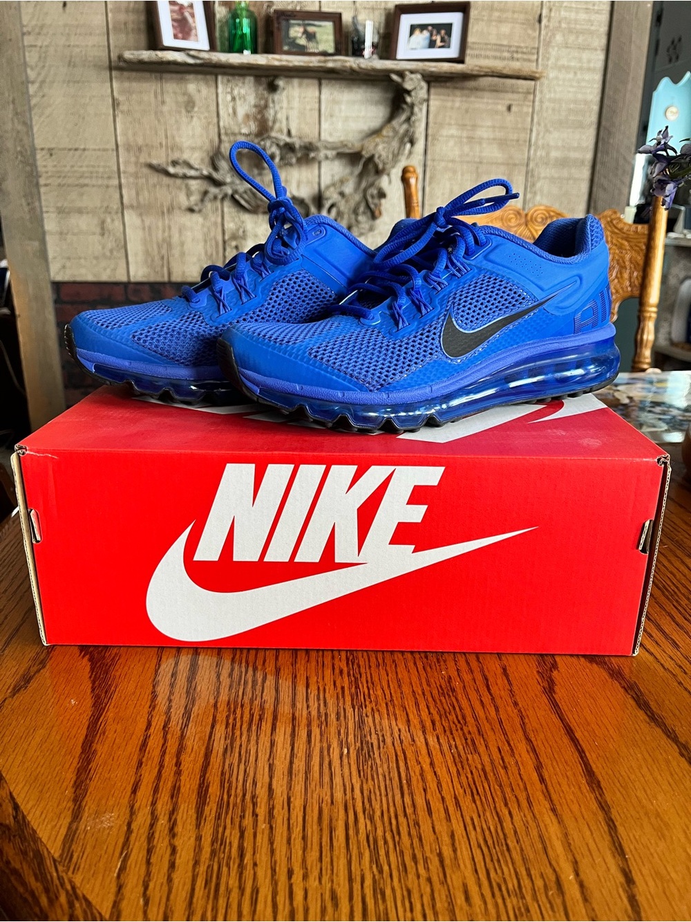 Nike Blue Mesh Air Max 2013 Sneakers with Black Swoosh